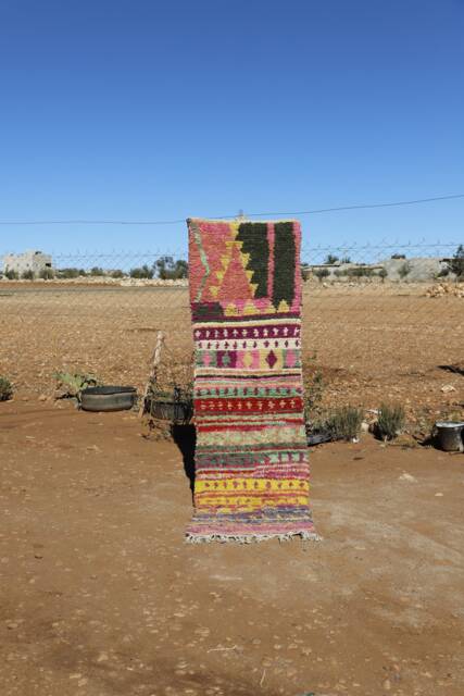 Colorful Moroccan Berber Wool Runner Rug Handwoven Hallway Rug - image 1