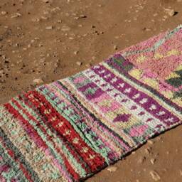 Colorful Moroccan Berber Wool Runner Rug Handwoven Hallway Rug - thumbnail 4