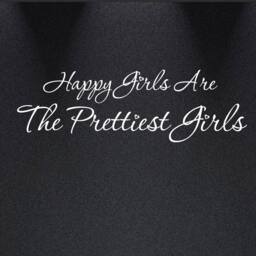 "Happy Girls Are The Prettiest Audrey Hepburn Wall Decal Inspirational Quote #1224 - 28"" Wide X 9" - thumbnail 3