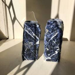 Pair Of Large Sodalite Candle Holders - thumbnail 3