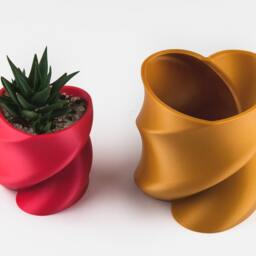 Twisted Heart Planter, Modern Geometric Succulent Vessel For Valentine's Day Decor - thumbnail 2