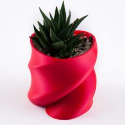 Twisted Heart Planter, Modern Geometric Succulent Vessel For Valentine's Day Decor - thumbnail 3
