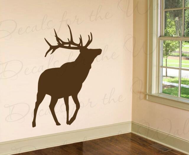 Elk Silhouette Wall Decal Large Vinyl Buck Deer Realistic Graphic Antler Hunter Hunting Outdoors Cabin Sticker Art Decor Decoration Sign G54 - image 1