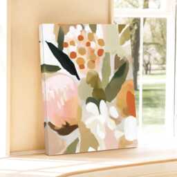 Boho Floral Wall Art Botanical Painting Neutral Pastel Flower Large Room Decor Framed Scandinavian Nature Poster Print - thumbnail 3
