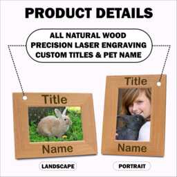 Rabbit Picture Frame, Custom Wood Photo Adopted Bunny Gifts For Women - thumbnail 2