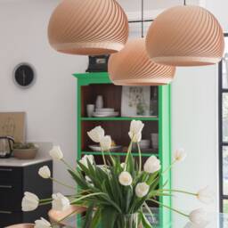 Handcrafted Lighting Fixture - Bamboo Hanging Lamp -Wood Veneer Pendant Light in Japandi Style-Wood Chandelier For Kitchen-And-Dining Wind - thumbnail 2