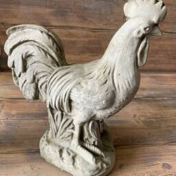 stone Garden Pair Of Chicken Hen & Cockerel Rooster Ornaments - thumbnail 3