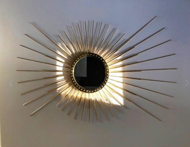 Handmade Solid Brass Sunburst Mirror - Mid-Century Modern Wall Decor - 120x80cms - image 1