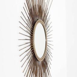 Handmade Solid Brass Sunburst Mirror - Mid-Century Modern Wall Decor - 120x80cms - thumbnail 3