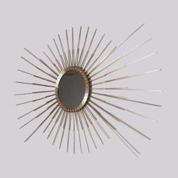 Handmade Solid Brass Sunburst Mirror - Mid-Century Modern Wall Decor - 120x80cms - thumbnail 4