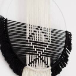 Macrame/Dream Catcher Ring Wall Hanging Geo Macrame Hoop Ring Boho Circle - thumbnail 3