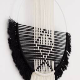 Macrame/Dream Catcher Ring Wall Hanging Geo Macrame Hoop Ring Boho Circle - thumbnail 2