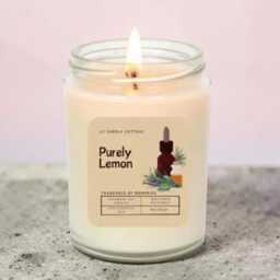 Handmade Eco-Friendly Lemon Essential Oil Candle - Vegan Aromatherapy Soy - thumbnail 1