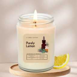 Handmade Eco-Friendly Lemon Essential Oil Candle - Vegan Aromatherapy Soy - thumbnail 2