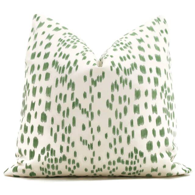 Brunschwig Fils Les Touches Pillow Cover Green Abstract Animal Print
