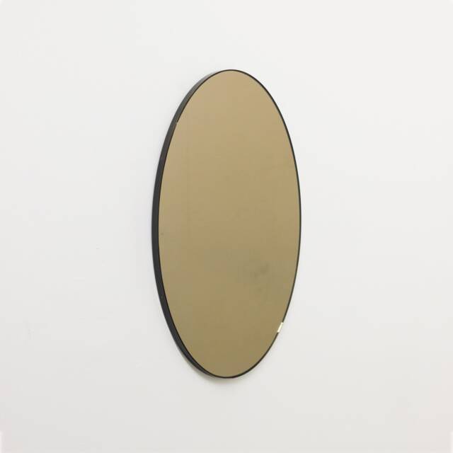 Ovalis??? Oval Shape Bronze Tinted Contemporary Mirror With Patina Frame - image 1