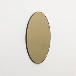 Ovalis??? Oval Shape Bronze Tinted Contemporary Mirror With Patina Frame - thumbnail 1