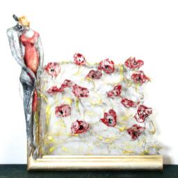 Better Together Soulmate Wire Mesh Boyfriend Relationship Gift Field Of Poppy Love Ooak - thumbnail 2