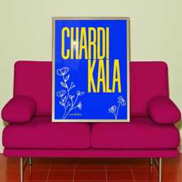 Chardi Kala Wall Art - Minimalist Sikh Typography Print Punjabi Decor Home Inspirational Quote - thumbnail 3