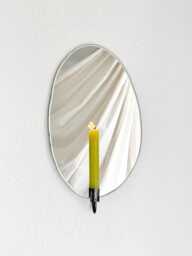 Handmade Oval Mirror Candle Sconce Rustic Modern Wall Decor