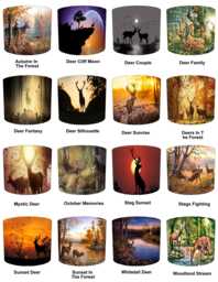 Deer Stag Hunting Scene Drum Lampshades For Ceiling Light Shades Pendants Or Table Lamp Bases