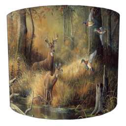 Deer Stag Hunting Scene Drum Lampshade For Ceiling Light Pendants Or Table Lamp Bases - thumbnail 4