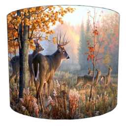 Deer Stag Hunting Scene Drum Lampshade For Ceiling Light Pendants Or Table Lamp Bases - thumbnail 2