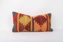 12''x24'' Turkish Kilim Pillow Handwoven Wool, Bohemian Home Decor