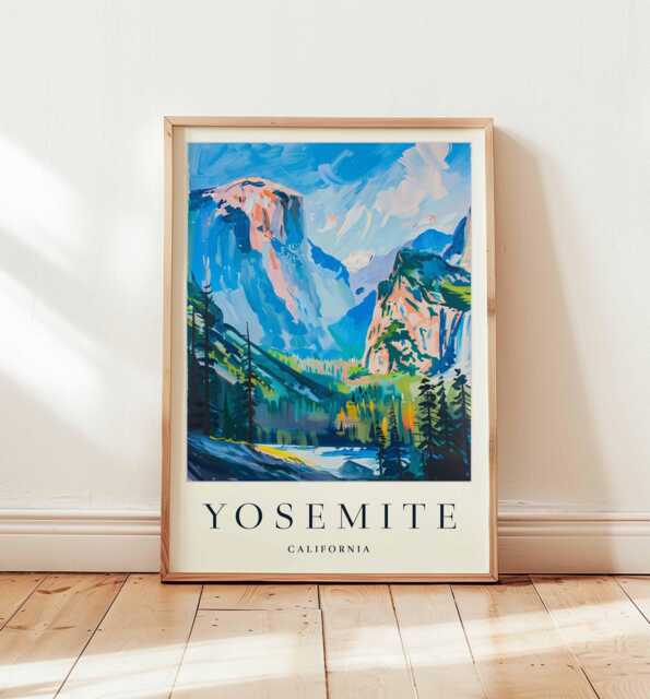 Yosemite National Park Poster California Travel Art Print - image 1