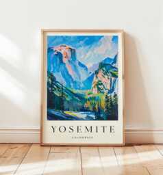 Yosemite National Park Poster California Travel Art Print - thumbnail 1