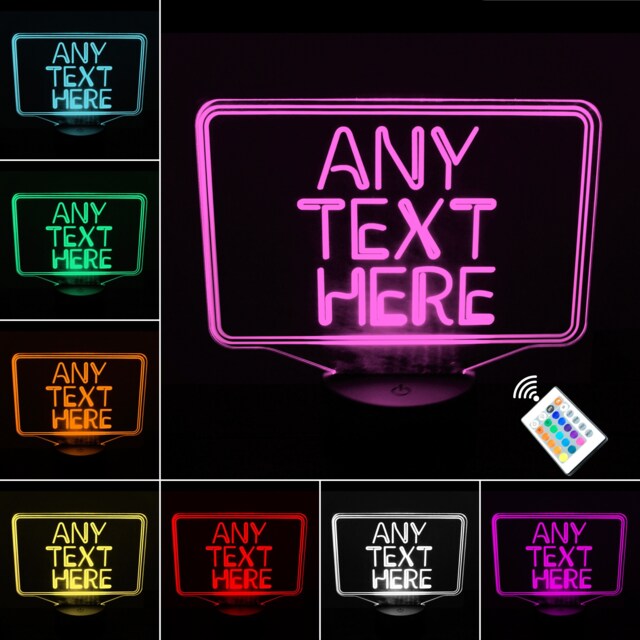 Personalised Led Neon Home Bar Sign Night Light Mancave Bedroom. Multi Coloured With Remote Control & Usb Cable - image 1