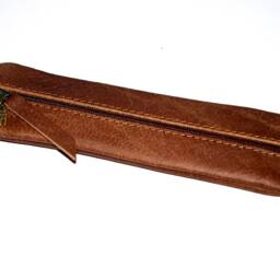 Small Pencil Case Made Of Buffalo Leather Vintage Look Leather For 4 Pens Handmade Gift Men, Students - thumbnail 3