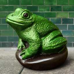 Concrete Green Frog Statue Realistic Sculpture Stone Animal Figurine Outdoor Amphibian Decor Handmade Cement Ornament Frog Gift - thumbnail 3