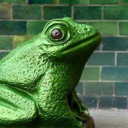 Concrete Green Frog Statue Realistic Sculpture Stone Animal Figurine Outdoor Amphibian Decor Handmade Cement Ornament Frog Gift - thumbnail 2