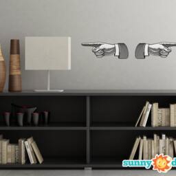Pointing Finger Fabric Wall Decal Set Reusable, Non-Toxic - thumbnail 2