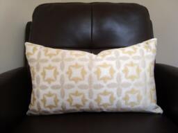 Waverly Ikat Lumbar Pillow Cover, Gold & Ivory Jacquard - 12 X 20 - thumbnail 1