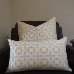 Waverly Ikat Lumbar Pillow Cover, Gold & Ivory Jacquard - 12 X 20 - thumbnail 2
