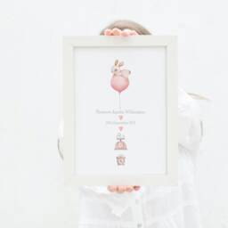 New Baby Girl Gift, Print, Birth Details Baby Present, Keepsake Christening Parents A4 - thumbnail 2