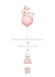 New Baby Girl Gift, Print, Birth Details Baby Present, Keepsake Christening Parents A4 - thumbnail 1