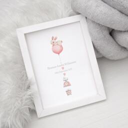 New Baby Girl Gift, Print, Birth Details Baby Present, Keepsake Christening Parents A4 - thumbnail 3