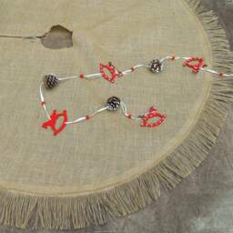 Burlap Christmas Tree Skirt Rustic Decor Decorations Gift - thumbnail 3