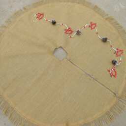 Burlap Christmas Tree Skirt Rustic Decor Decorations Gift - thumbnail 2