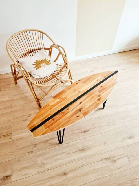 Wooden Surfboard Coffee Table - image 1