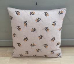 Handmade Bumble Bee Linen Cushion Cover Country Home Decor - thumbnail 1