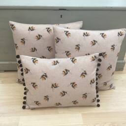 Handmade Bumble Bee Linen Cushion Cover Country Home Decor - thumbnail 3