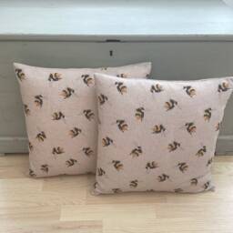 Handmade Bumble Bee Linen Cushion Cover Country Home Decor - thumbnail 2