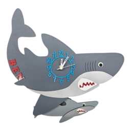 Shark Personalised Wooden Pendulum Children's Clock - thumbnail 4