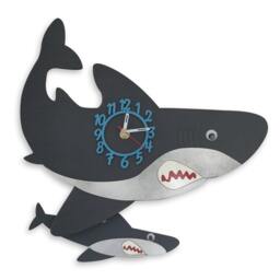 Shark Personalised Wooden Pendulum Children's Clock - thumbnail 2