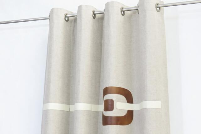 Bedroom Modern Curtains - Mid Century Beige Brown Cream Geometric Unique Custom Made Living Room Drapes, Contemporary 60's Window Panels - image 1