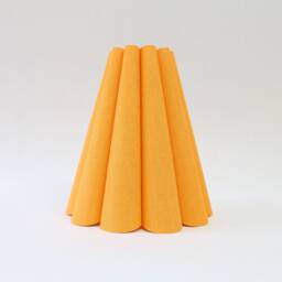 Handmade Scallop Orange Lampshade Cotton Linen Acrylic Decor - thumbnail 1